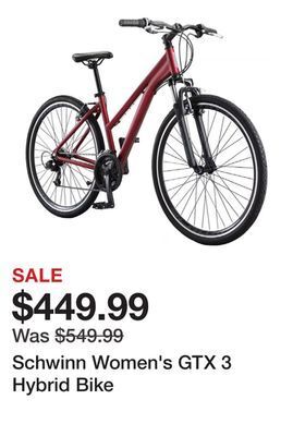 Dick's Sporting Goods Schwinn women's gtx 3 hybrid bike offer