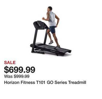 Dick's Sporting Goods Horizon fitness t101 go series treadmill offer