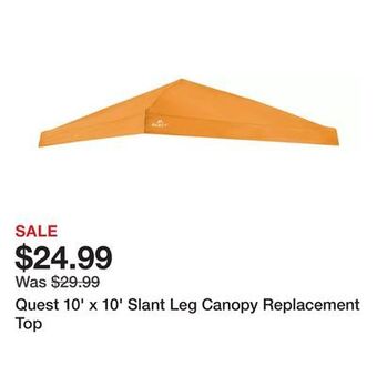 Dick's Sporting Goods Quest 10' x 10' slant leg canopy replacement top offer