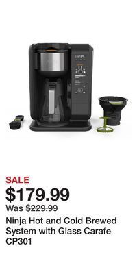 Kohl's Ninja hot and cold brewed system with glass carafe cp301 offer