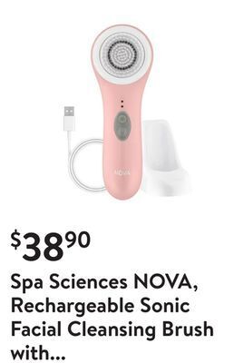 Walmart Spa sciences nova, rechargeable sonic facial cleansing brush with antimicrobial bristles offer