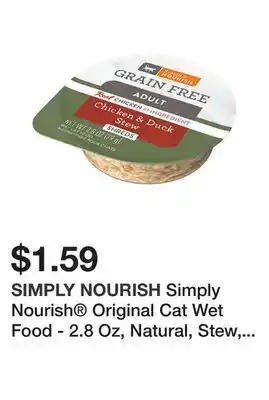 Petsmart Simply nourish® original cat wet food - 2.8 oz, natural, stew, grain free offer