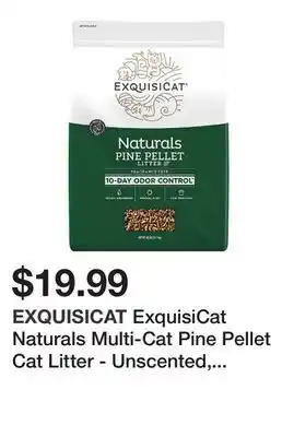 Petsmart Exquisicat naturals multi-cat pine pellet cat litter - unscented, low dust, low tracking, natural offer