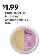 Aldi Park Street Deli Hummus Assorted Varieties 8 oz offer