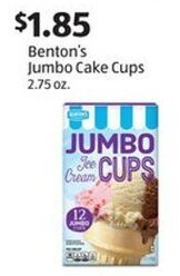 Aldi Benton's Jumbo Cake Cups 2.75 oz offer