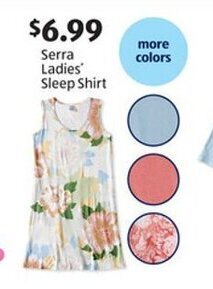 Aldi Serra Ladies' Sleep Shirt offer
