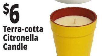 Ocean State Job Lot Terra-cotta citronella candle offer
