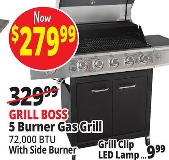 Ocean State Job Lot Grill boss 5-burner gas grill with side burner offer