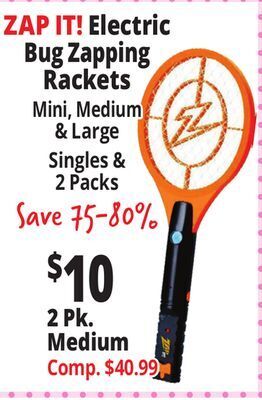 Ocean State Job Lot Zap it! electric bug zapping rackets offer