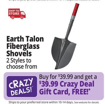 Ocean State Job Lot Earth talon shovels offer