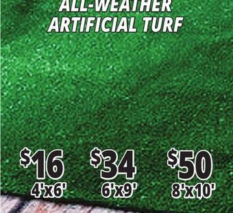 Ocean State Job Lot All-weather green artificial grass, 4' x 6' offer