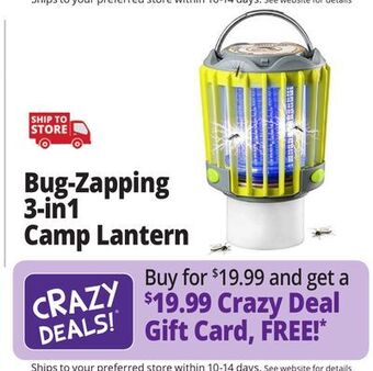 Ocean State Job Lot Bug-zapping 3-in-1 camp lantern offer