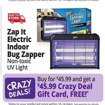 Ocean State Job Lot Zap it! electric indoor bug zapper with non-toxic attractant uv light and electric shock offer