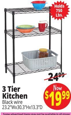 Ocean State Job Lot 3-tier household wire shelving offer