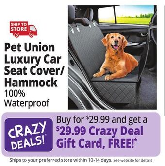 Ocean State Job Lot Pet union car seat cover/hammock for dogs, black offer