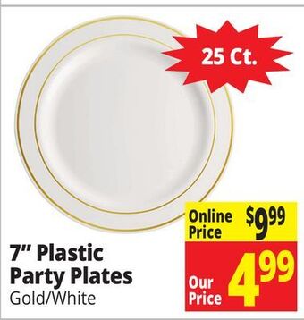 Ocean State Job Lot 7 plastic party plates offer