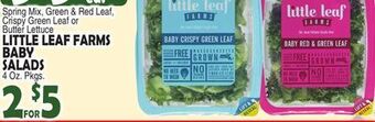 Bravo Supermarkets Little leaf farms baby salads offer