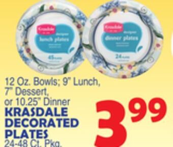 Bravo Supermarkets Krasdale decorated plates 24-48 ct. pkg. offer
