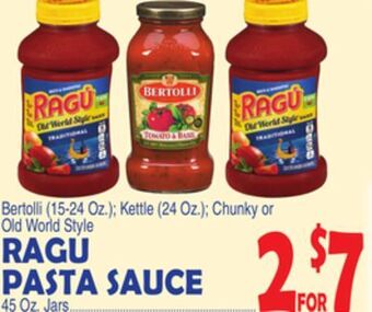 Bravo Supermarkets Ragu pasta sauce 45 oz. jars offer