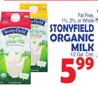 Bravo Supermarkets Stonyfield organic milk offer