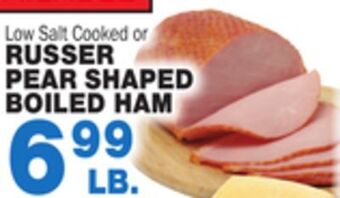 Bravo Supermarkets Russer pear shaped boiled ham offer