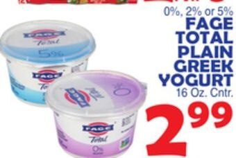 Bravo Supermarkets Fage total plain greek yogurt offer