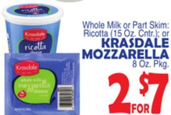 Bravo Supermarkets Krasdale mozzarella 8 oz. pkg. offer