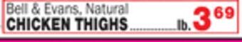 Bravo Supermarkets Bell & evans, natural chicken thighs offer