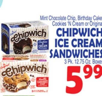 Bravo Supermarkets Chipwich ice cream sandwiches offer