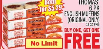 C Town Thomas' 6 pk 6 pk english muffins offer