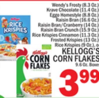C Town Kellogg's corn flakes 9.6 oz. boxes offer