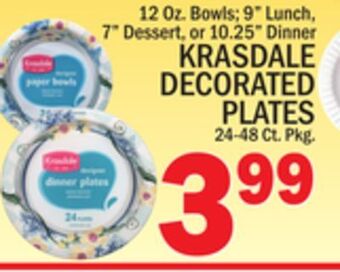 C Town Krasdale decorated plates 24-48 ct. pkg. offer