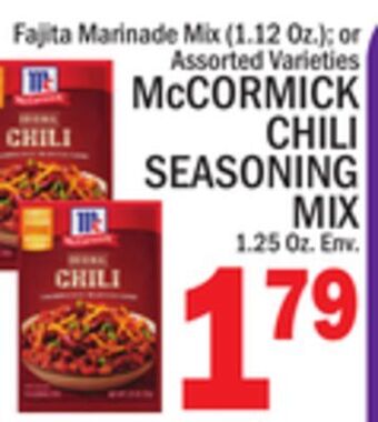 C Town Mccormick chili seasoning mix 1.25 oz. env offer