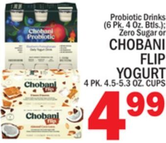 C Town Chobani flip yogurt 4 pk. 4.5-5.3 oz. cups offer