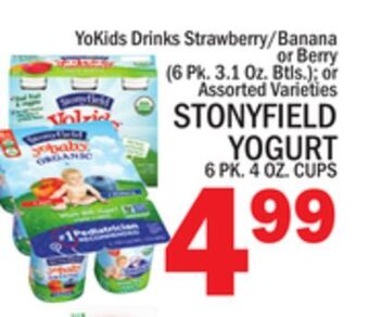 C Town Stonyfield yogurt 6 pk. 4 oz. cups offer