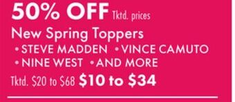 Boscov's New spring toppers offer
