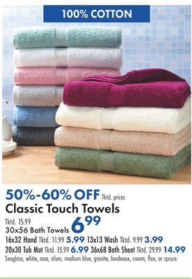 Boscov's Classic touch towels offer