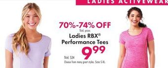 Boscov's Ladies rbx® performance tees offer