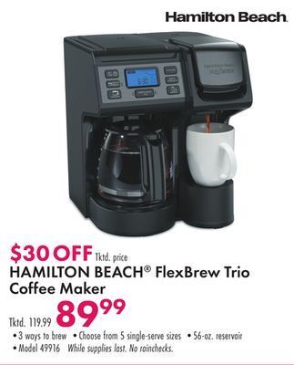 Boscov's Hamilton beach® flexbrew trio coffee maker offer