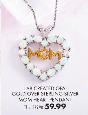 Boscov's Lab created opal gold over sterling silver mom heart pendant offer