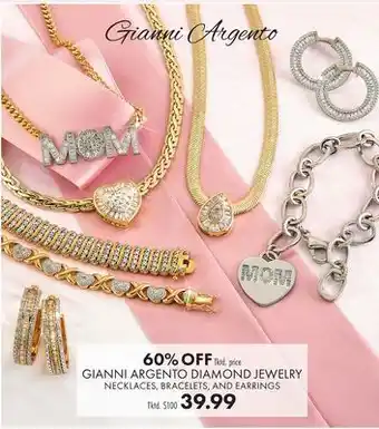 Boscov's Gianni argento diamond jewelry necklaces, bracelets, and earrings offer