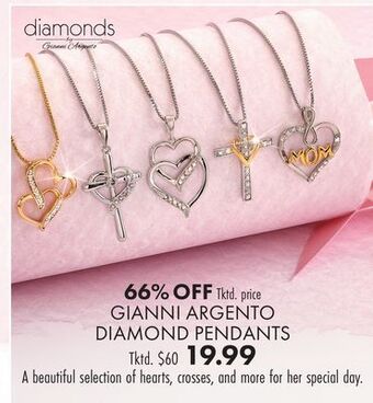 Boscov's Gianni argento diamond pendants offer