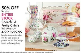 Boscov's Entire stock cheerful & pretty chintz offer