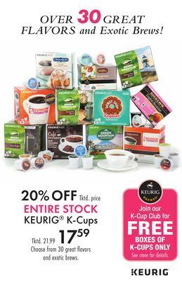 Boscov's Entire stock keurig® k-cups offer