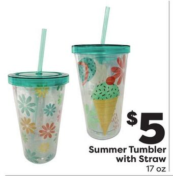 Weis Markets Summer tumbler with straw offer