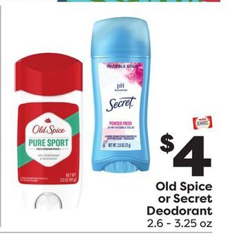 Weis Markets Old spice or secret deodorant offer