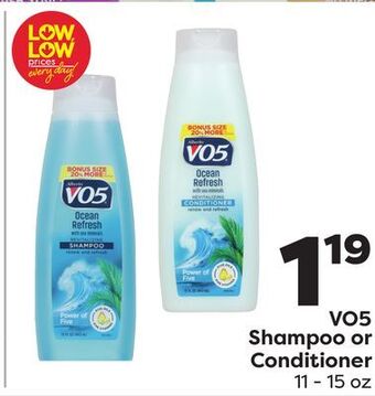 Weis Markets Vo5 shampoo or conditioner offer