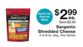 Fairway Store Market Sargento shredded cheese offer