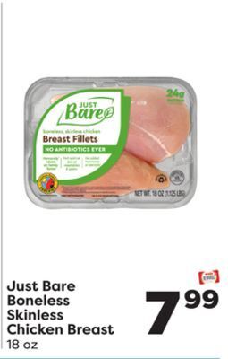Weis Markets Just bare boneless skinless chicken breast offer