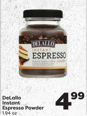 Weis Markets Delallo instant espresso powder offer